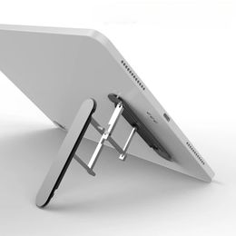 Aleación de aluminio Mini soporte de tableta portátil Plegado y marco de soporte compacto con carcasa posterior y luz de base plana y S