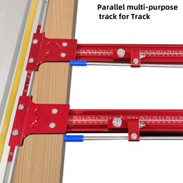 Système de guide parallèle en alliage en alliage en aluminium pour les coupes reproductibles pour la serre de rail de scie à voies ajustée pour les outils de travail du bois améliore le crochet