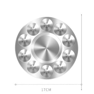 Aluminio aleación bandeja de pigmento paleta de pintura plateada paletas de pintura de acuarela para estudiantes adultos niños