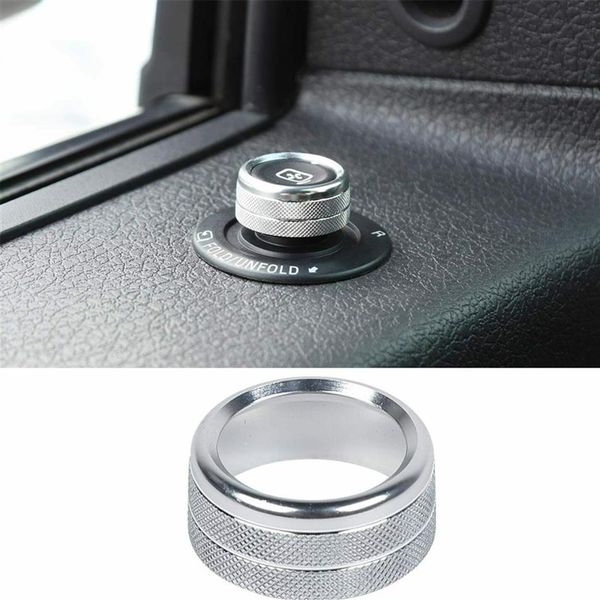 Aluminiumlegierung Release Spiegel Schalter Knopf Ring Trim Silber für Ford F150 Raptor 2009–2014 Innenzubehör254j