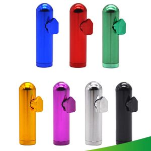 Aluminium Snuiffles Nasal Smoking Pipe Draagbare Metalen Bullet Raket Snuffels Snurter Duurzame Snuif Dispenser Sniffer Bongs JY0727