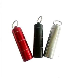 Bouteille de stockage en alliage d'aluminium Bocaux Trois boîtes Etui à pilules étanche Boîte Stash Titulaire Bijoux Conteneur Porte-clés porte-clés 3 Couleurs