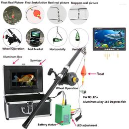 Kit de caméra vidéo de pêche sous-marine en alliage d'aluminium 6W IR LED lumières avec 7 "pouces HD couleur moniteur mer roue 25m câble