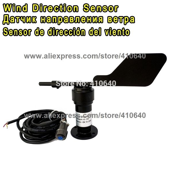 Anémomètre de capteur de direction du vent en alliage d'aluminium 4 ~ 20mA/0 ~ 5V/0-10V Appliquer pour les pièces de maison ou de petites stations météorologiques de l'usine !