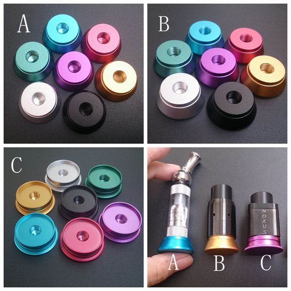 Base de aluminio RDA RBA RTA Tanque Clearomizer Atomizador Soporte Soporte de metal Exposición con 510 hilos Pantalla de 3 estilos para Mod DHL