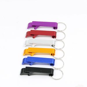 Aluminium flesopener Key Chain Portable Beer Bar Open Fles Gereedschap Wedding Summer Wine Bottle Opener met sleutelhanger 2-in-1 opener