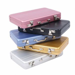Aluminium Busin ID Credit Carte Harders Mini Mental Suitcase Busin Bank Name Nom Carte Box Box Case Organizer Brand L40O #
