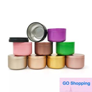 Aluminum Candle Tin 50ml Perfume Bottle Round Candle Containers Cosmetic Jars Oil Cream Pot Empty Aromatherapy Sealed Metal Wholesale
