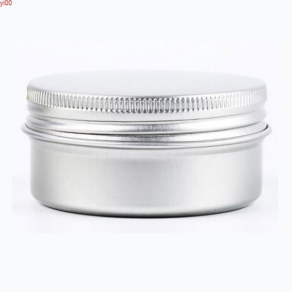 Échantillon de crème en aluminium échantillon en métal Pot de cire Vide Sunscreen Tin peut Sliver Nail Art Maquillage Tool de voyage rechargeable 50mlqualtitité