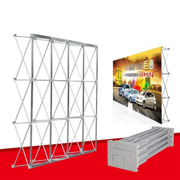 Marco de soporte plegable de pared de flores de aluminio para fondos de boda, soporte de exhibición de exhibición de pancarta recta, publicidad comercial Show244H