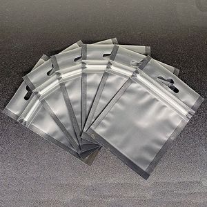 Sacs en aluminium en papier d'aluminium transparent auto-scellé à fermeture éclair à fermeture éclair en plastique de fermeture à glissière Paquet de sacs