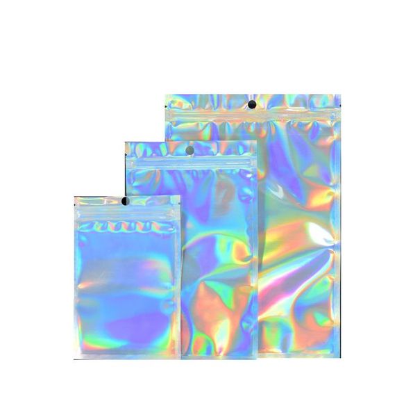 Papel de aluminio transparente para bolsa de plástico resellable con cremallera Bolsas de embalaje con cierre al por menor Bolsa de Mylar con cremallera Bolsa de paquete Bolsa autosellada