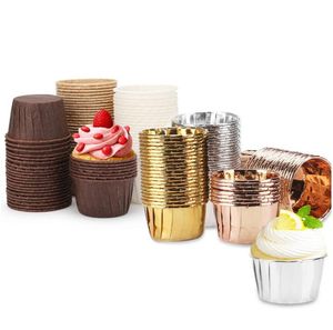 Aluminium folie cupcake stands henming huis keuken bakken cup vorm gadgets cupcakes decor papieren bekers houder nieuwe aankomst 14TM G2