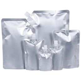 Sacs de buse d'emballage liquide en papier d'aluminium jus de boisson résistant à la lumière lait scellé pochette réutilisable de stockage debout