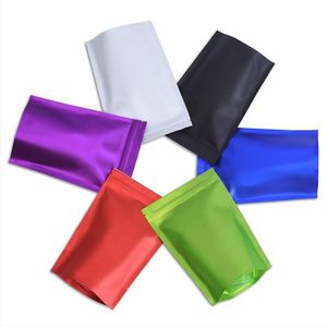 Sacs d'emballage en papier d'aluminium, fermeture à glissière refermable, sac d'emballage en plastique, sac en Mylar, pochettes d'emballage à fermeture éclair 8x12cm Fkjbc