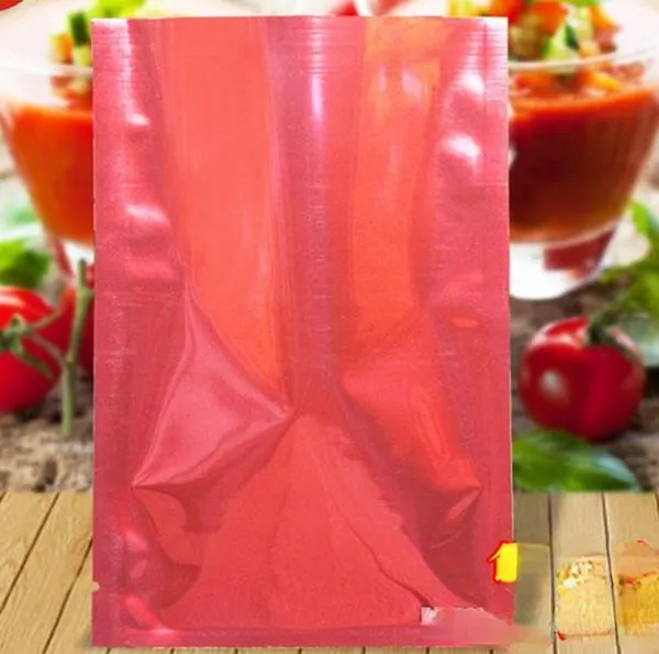 Sac d'emballage en papier d'aluminium rouge thermoscellé thé Snack alimentaire sous vide Mylar sac d'emballage paquet de café 500 pièces/lot