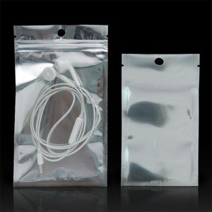 Bolsas de plástico con cierre de cremallera de papel de aluminio Paquetes de cremallera Mylar transparentes que se pueden volver a sellar Bolsa para accesorios electrónicos Caja del teléfono móvil Cable Batería Cualquier cosa Embalaje al por menor