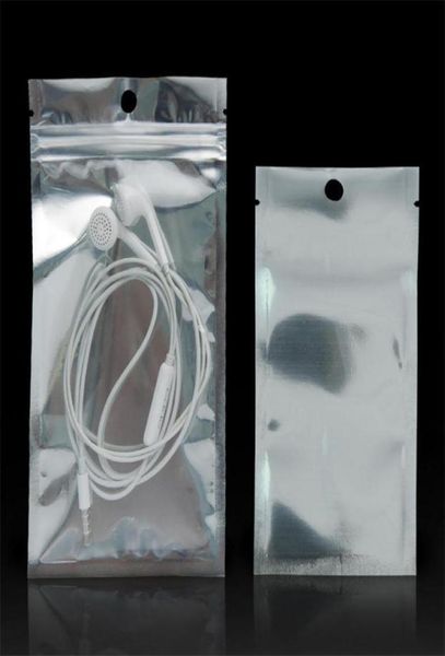 Bolsas con cierre de cremallera de plástico de papel de aluminio Bolsas de paquetes de cremallera Mylar resellable transparente para accesorios electrónicos Caja del teléfono móvil Cable8579892