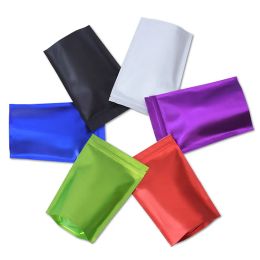 Aluminiumfolie Stand Up Matzwarte mylar-tassen Zakjes Accessoires met ritssluiting voor voedselverpakking 8X12cm 10X15cm 16X24cm 20X30cm 12 LL