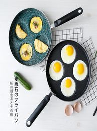 Aluminium Fourhole Pot de friture Pouvre d'omelette épaissie Panne d'œufs antiadhésive Porte de cuisson portable Poux de jambe d'oeuf petit déjeuner VT19422546693