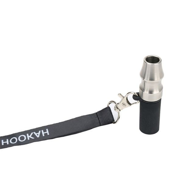 Boquillas de aluminio para narguile Accesorios para narguile Tubo de agua de vidrio de silicona Consejos para la boca Boquilla para shisha de succión con cuerda para colgar Suministros para tiendas de humo