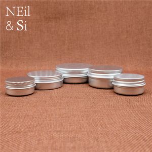 Aluminium pot lege cosmetische lotion crème zilveren container navulbare lip olie batom reizen set tin flessen 5 ~ 50g