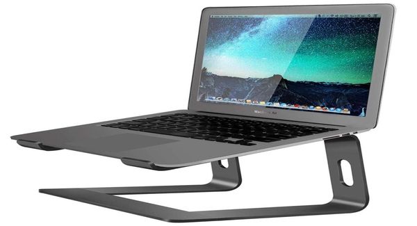Aluminium ordinateur portable Stand pour bureau compatible avec Mac MacBook Pro Air Notebook Portable Holder Ergonomic Elevator Metal Riser pour 10 5899531