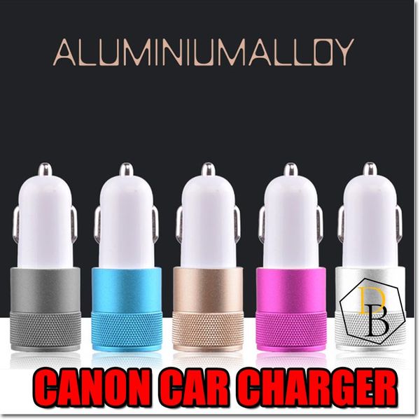 Cargador de coche Mini Cannon 2 cargadores usb 1A Adaptador Micro USB dual Flash Nipple Dual USB portátil para Iphone Cargador de coche Samsung