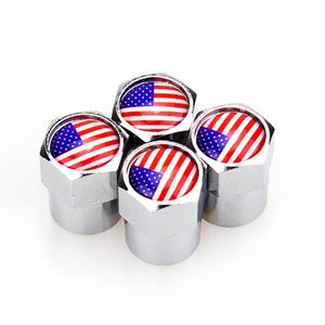 Aluminium metalen auto-bandklepband Cap Wielen Luchtstoelen Stofdeksel Logo de VS It Vlag voor Mercedes VW BMW FORD PEUGEOT