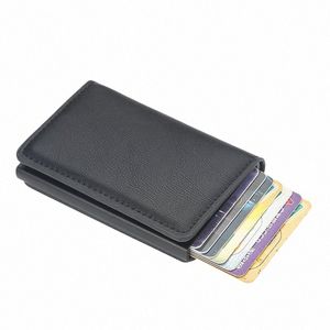 Aluminium metalen krediet Busin Mini Card Wallet Man Women Smart Wallet Busin Card Holder RFID Wallet Dropship X7OE#
