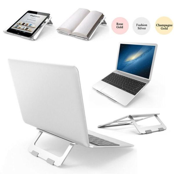 Support de Table d'ordinateur portable pliant en métal en aluminium support de tablette d'ordinateur réglable Portable pour ordinateur Portable ipad Air Macbook Pro