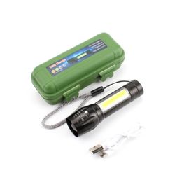 Aluminium mini zoombare zaklamp USB oplaadbare werklamp Zaklamp Outdoor noodinspectielamp