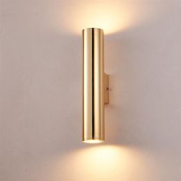 Aluminium pijp wandlampen goud nachtkastje licht vintage metalen wandkandelaar industriële gangpad loft LED wandlamp hoogte 30 cm 50C259Q