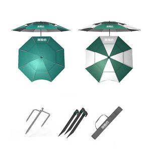 Parapluie d'extérieur avec poteau en aluminium UV 50 +, avec sac de transport, conception de dispositif incliné, Bumbershoot Y0706