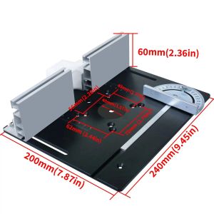 Aluminium routertafel Plaatsplaat met verstekmeter -geleider en beugel voor houtbewerkingsbanken tafelzaaggrootte gravure machine