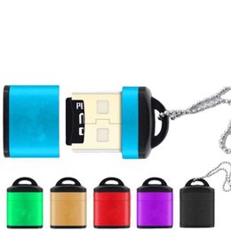 Aluminium shell met ketting mini TF-kaartlezer USB2 0 t-flash kaart mobiele telefoon geheugenkaart computer luidspreker generaal