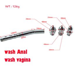 Buse d'eau de lavement de douche en aluminium 3 styles tête de prise anale lavement Anal nettoyage Kit de nettoyage du vagin robinet SM Anal Sex Toys9243582