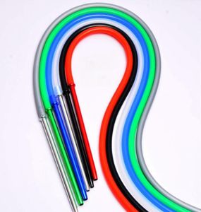 Tige en aluminium Shisha Narguilé Tuyau en silicone Accessoires pour fumer 17 m de longueur 6 couleurs avec embouts en métal Tubes de tuyaux Outils6908337