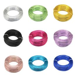 Résultats métalliques en fil d'aluminium, pour Bracelet, collier, bague, fabrication de bijoux, couleur argent, multicolore, 06081121523456mm, 240315