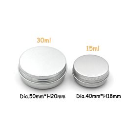 Contenants de baume à lèvres à bouchon à vis Alumtin 15 ml - Blanc/Or/Noir | Pots en métal compacts et réutilisables pour les voyages cosmétiques All-match