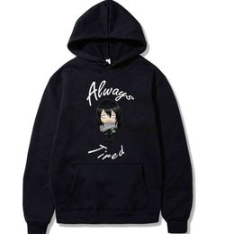 Altijd moe mijn held academia shoto aizawa heren hoodies mannen grappige sweatshirt mannelijke y211118