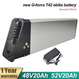 ALX-108-01 Vouwbare Ebike-batterijen 48V 20AH E-BIKE AKKU 52V 20AH met 21700 cel voor nieuwe G-Force T42 750W 1000W elektrische fiets