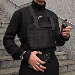 Alyx Black Chest Rig Bag para hombres Hip Hop Streetwear Bag Tactical Bolsas tácticas de pecho Fanny Packs Packs corriendo bolsas de teléfono3199