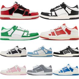 Chaussures de créateurs Skel Top Low Noir Blanc Poudre Bleu Vert Gris Rouge Rose Talons Plats Baskets En Cuir Pour Hommes Femmes Luxe Casual Sport Baskets 2023