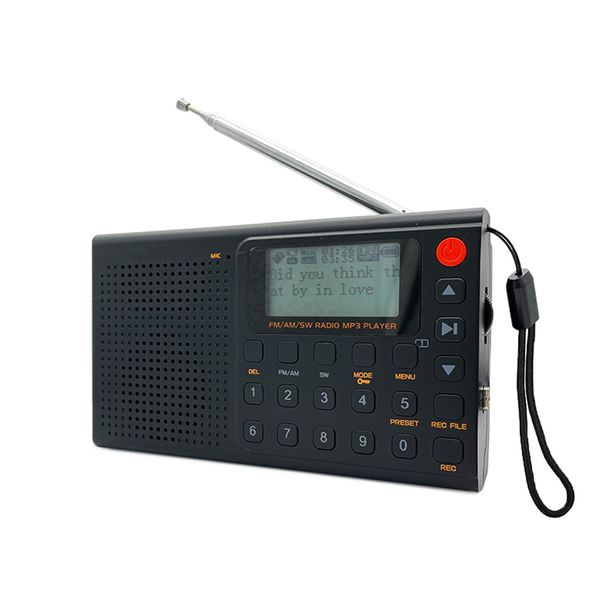 AM FM SW estéreo superior Radio grabadora AUX Jack banda completa Radio portátil tipo C carga MP3 reproductor de música despertador