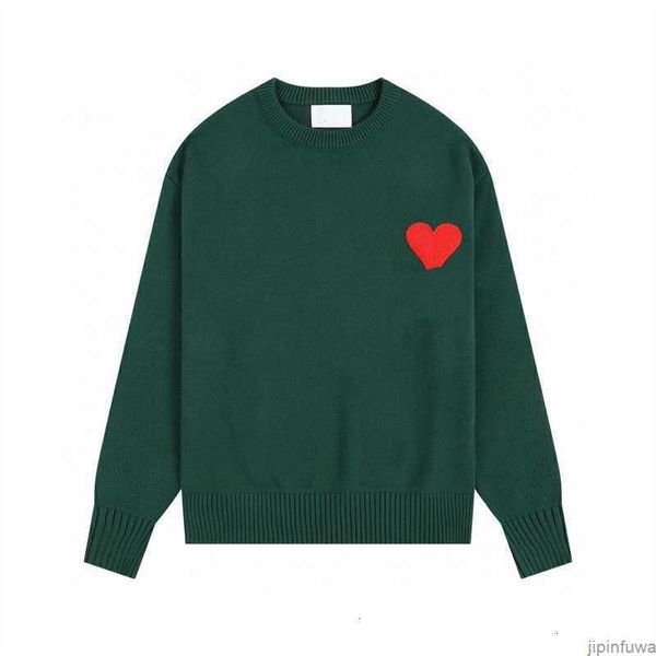 Soy París Amis Moda Invierno Cálido Jersey de punto Diseñadores Amisweater Suéter bordado Coeur Corazón Amor Jacquard Cuello redondo Sudaderas Color brillante 5710