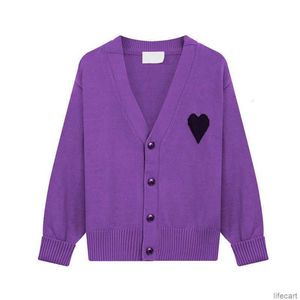 AM I Sweater Cardigan Designer AMIParis Knit Hommes Femmes Frence Sweat à capuche Jumper Big Coeur Heart Love Jacquard 2024 Printemps Casual Streetwear AMIs F3MJ