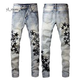 Am Iri Jeans Designer Hole pour hommes Skinny Moto Am Iri Trendy Ripped Patchwork Hole Toute l'année Star Jeans Am Iri Letters Jeans Slim Legged 5584