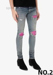 Am Jeans Designer Hommes Skinny Desig 22 Couleurs Pantalon Long Hippop Autocollant Broderie Slim Denim Droite Streetwear En Gros 30-40 NUB3