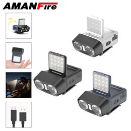 Amanfire TD-868 Headlamp Induction LED Light Hat Clip Lamp Infinite Dimming Outdoor Headlight Super Bright Multi gear Switch 240521
